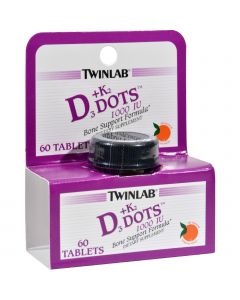 Twinlab D3 plus K2 Dots Tangerine - 1000 IU - 60 Tablets