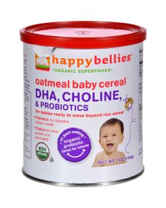 Happy Baby Happy Bellies Cereal - Organic Oatmeal - 7 oz - Case of 6