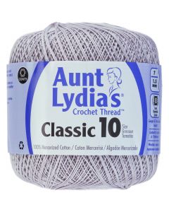 Coats Crochet Aunt Lydia's Classic Crochet Thread Size 10-Silver
