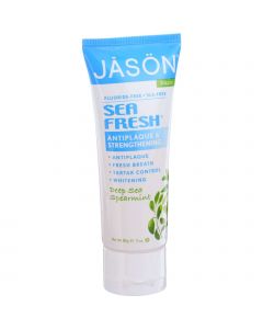 Jason Natural Products Toothpaste - Sea Fresh - Antiplaque and Strengthening - Flouride-Free - 3 oz - case of 12