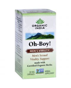 Organic India Mens Virility - Organic - Oh Boy Formula - 30 Vegetarian Capsules