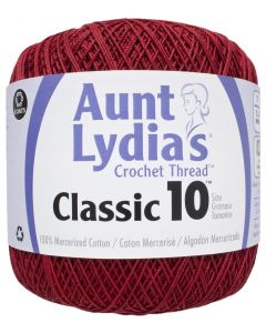 Coats Crochet Aunt Lydia's Classic Crochet Thread Size 10-Victory Red