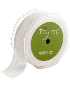 May Arts Frayed Thread Ribbon 1-1/2"X10yd-Ivory