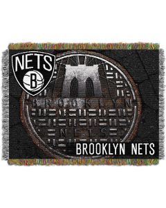 The Northwest Company Brooklyn Nets Sewer Cap  "Photo Real" 48x60 Tapestry Throw