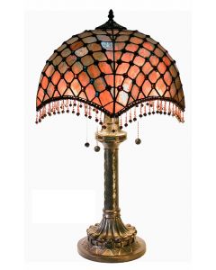 Warehouse of Tiffany Tiffany-style Amber Beaded Table Lamp