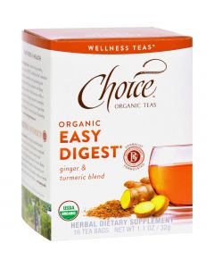 Choice Organic Teas - Organic Easy Digest Tea - 16 Bags - Case of 6
