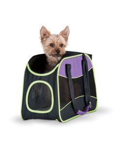 Easy Go Pet Carrier - K&H Pet Products Comfy Go Back Pack Pet Carrier Purple/Black/Lime Green 15.35" x 11.42" x 13.98"