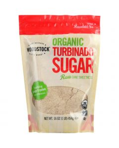 Woodstock Sugar - Organic - Turbinado - 16 oz - case of 12
