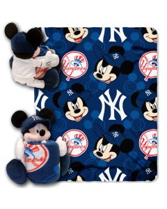 The Northwest Company Yankees  -Disney 40x50 Fleece Throw w/ 14" Plush Mickey Hugger