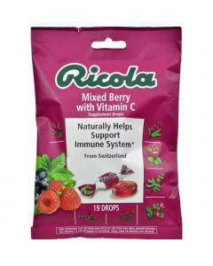 Ricola Cough Drops with Vitamin C - Mixed Berry - Case of 12 - 19 Pack