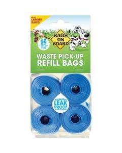 Bags on Board Waste Pick-Up Refill Bags 60 count Blue