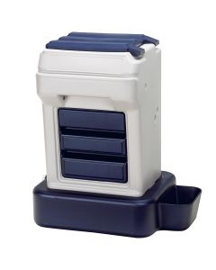 Bergan K-9 Cafe Tray Pack Pet Food Dispenser Gray / Blue 26" x 23.25" x 15"