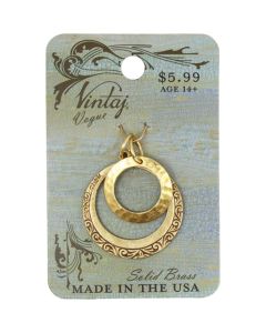 Vintaj Metal Accents-Concentric Circles 19mm To 28.5mm 2/Pkg