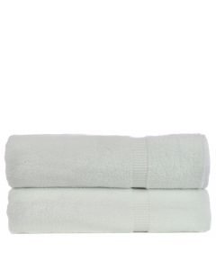 Bare Cotton Luxury Hotel & Spa Towel 100% Genuine Turkish Cotton Bath Sheets - White - Dobby Border  - Set of 2