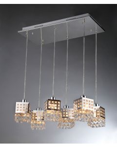 Warehouse of Tiffany Dice 6-light Crystal/ Chrome Chandelier