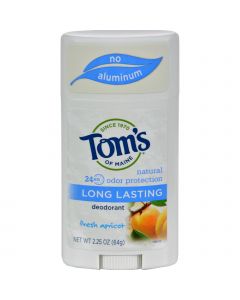 Tom's of Maine Natural Long-Lasting Deodorant Stick Apricot - 2.25 oz - Case of 6