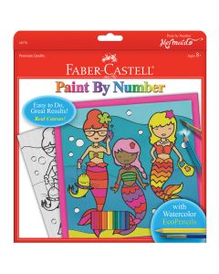Faber-Castell Paint By Number Kit 9"X9"-Mermaids W/Watercolor Pencils
