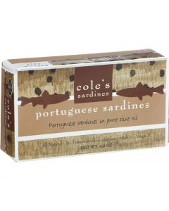 Cole's Portuguese Sardines in Olive Oil - 4.4 oz - Case of 10