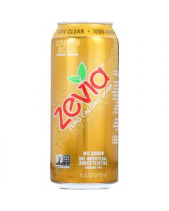 Zevia Soda - Zero Calorie - Cream Soda - Tall Girls Can - 16 oz - case of 12