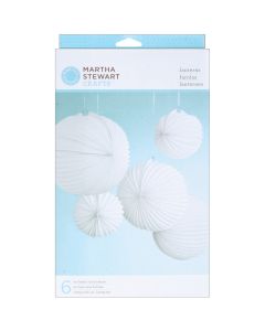 Martha Stewart Doily Lace Accordion Paper Lanterns Makes 6-White