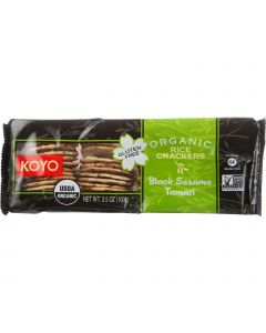 Koyo Rice Crackers - Organic - Black Sesame Tamari - 3.5 oz - case of 12