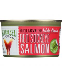 Natural Sea Salmon - Red Sockeye - Wild Alaska - Salted - 7.5 oz - case of 24