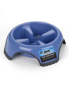 Petmate JW Skid Stop Slow Feed Dog Bowl Medium Blue 8.5" x 8.5" x 2.5"