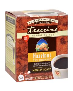 Teeccino Herbal Coffee Hazelnut - 10 Tea Bags - Case of 6