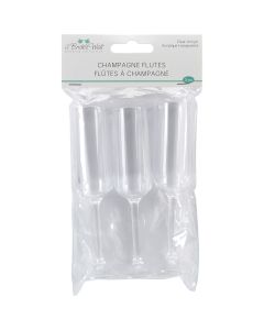 Multicraft Imports Champagne Flutes 5" 3/Pkg-Clear Acrylic