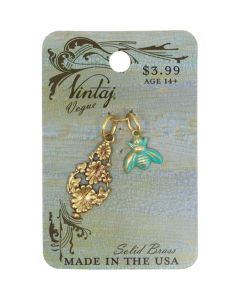 Vintaj Metal Accents-Bee Flower 12.7mm & 25mm 2/Pkg