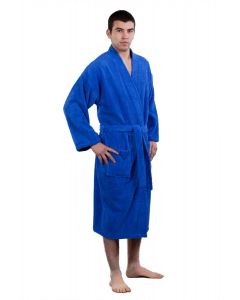 Bare Cotton 100% Turkish Cotton Adult Terry Kimono Robe - Royal Blue - Adult - Small Medium - Adult Terry Kimono Robe - Royal Blue - Small Medium