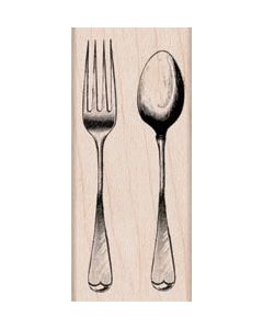 Hero Arts Mounted Rubber Stamp 1"X2.5"-Fork & Spoon
