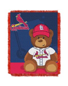 The Northwest Company Cardinals  Baby 36x46 Triple Woven Jacquard Throw - Field Bear Series
