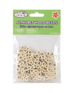 Multicraft Imports Wood Alphabet Beads 8mm 70/Pkg-Natural