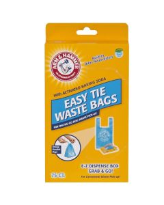 Petmate Arm and Hammer Easy-Tie Waste Bags 75 count Blue 1.5" x 4.5" x 8.5"