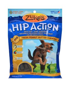 Zuke's Hip Action Dog Treats - Peanut Butter Formula - Case of 12 - 6 oz