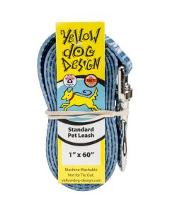 Yellow Dog Design Yellow Dog Lead 1"X60"-Preppy Plaid Blue
