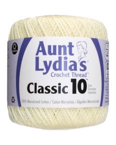 Coats Crochet Aunt Lydia's Classic Crochet Thread Size 10-Cream