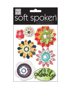 Me & My Big Ideas Soft Spoken Themed Embellishments-Fresh Botanicals - Lovely
