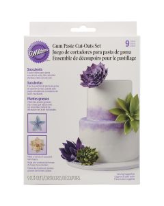 Wilton Gum Paste Cutouts 9/Pkg-Succulents