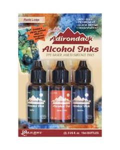 Ranger Tim Holtz Alcohol Ink .5oz 3/Pkg-Rustic Lodge-Bottle/Terra-Cotta/Denim
