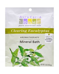 Aura Cacia Aromatherapy Mineral Bath Eucalyptus Harvest - 2.5 oz - Case of 6