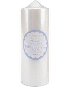 Darice Victoria Lynn Pillar Candle 3"X8"-Pearlescent White