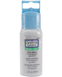 Plaid:Craft Gallery Glass Window Color 2oz-Silver Glitter