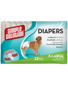 Simple Solution Disposable Dog Diapers 12 pack Extra Large White