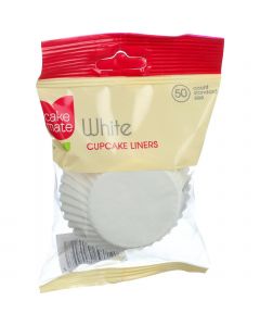 Cake Mate Cupcake Liners - Standard Size - White - 50 Count - Case of 12