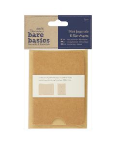 docrafts Papermania Bare Basics Kraft Journals W/Envelopes 2/Pkg-4"X3" W/8 Pages