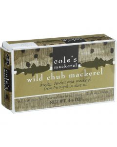 Cole's Wild Chub Mackerel in Olive Oil - 4.4 oz - Case of 10