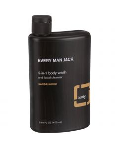 Every Man Jack 2 in 1 Body Wash and Facial Cleanser - Sandalwood - 13.5 oz