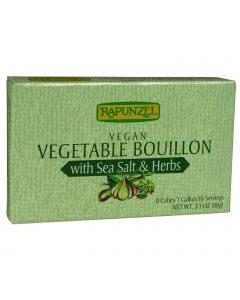 Rapunzel Bouillon Cubes - Vegetable - Vegan - Sea Salt and Herbs - 3.10 oz - Case of 12